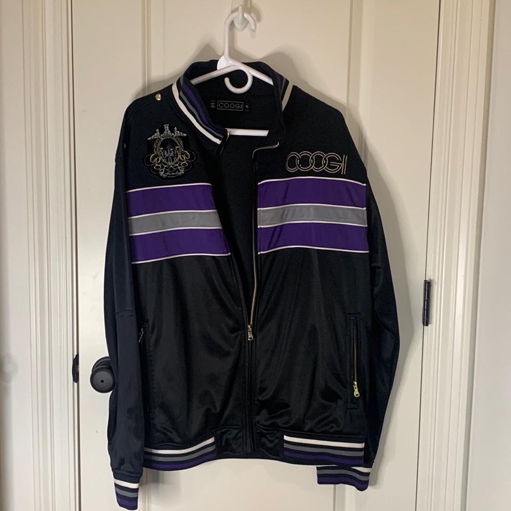 Coogi jacket black and purple